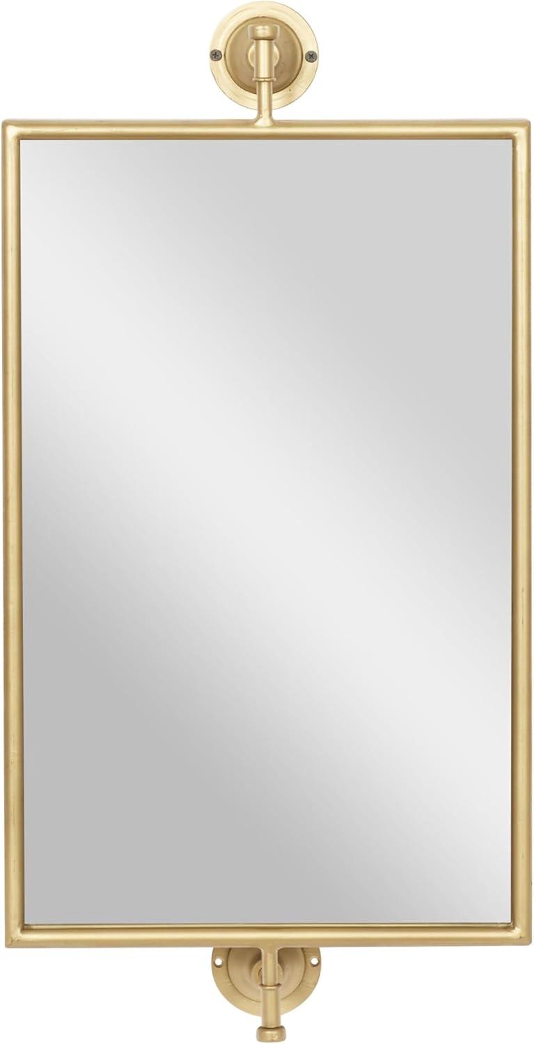 DecMode 14" x 28" Gold Dimensional Adjustable Wall Mirror
