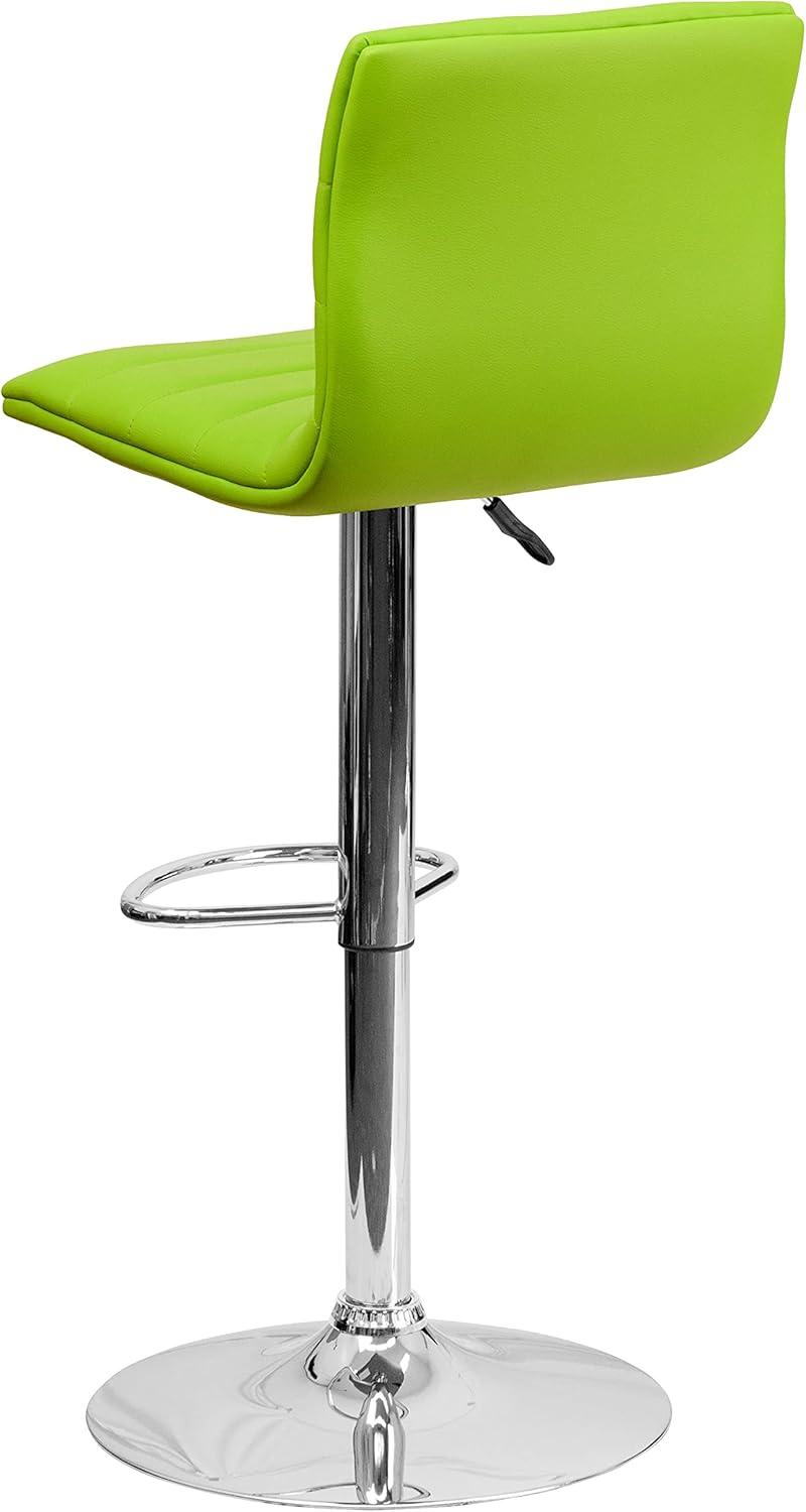 Flash Furniture Modern Vinyl Adjustable Height Barstool with Horizontal Stitch Back