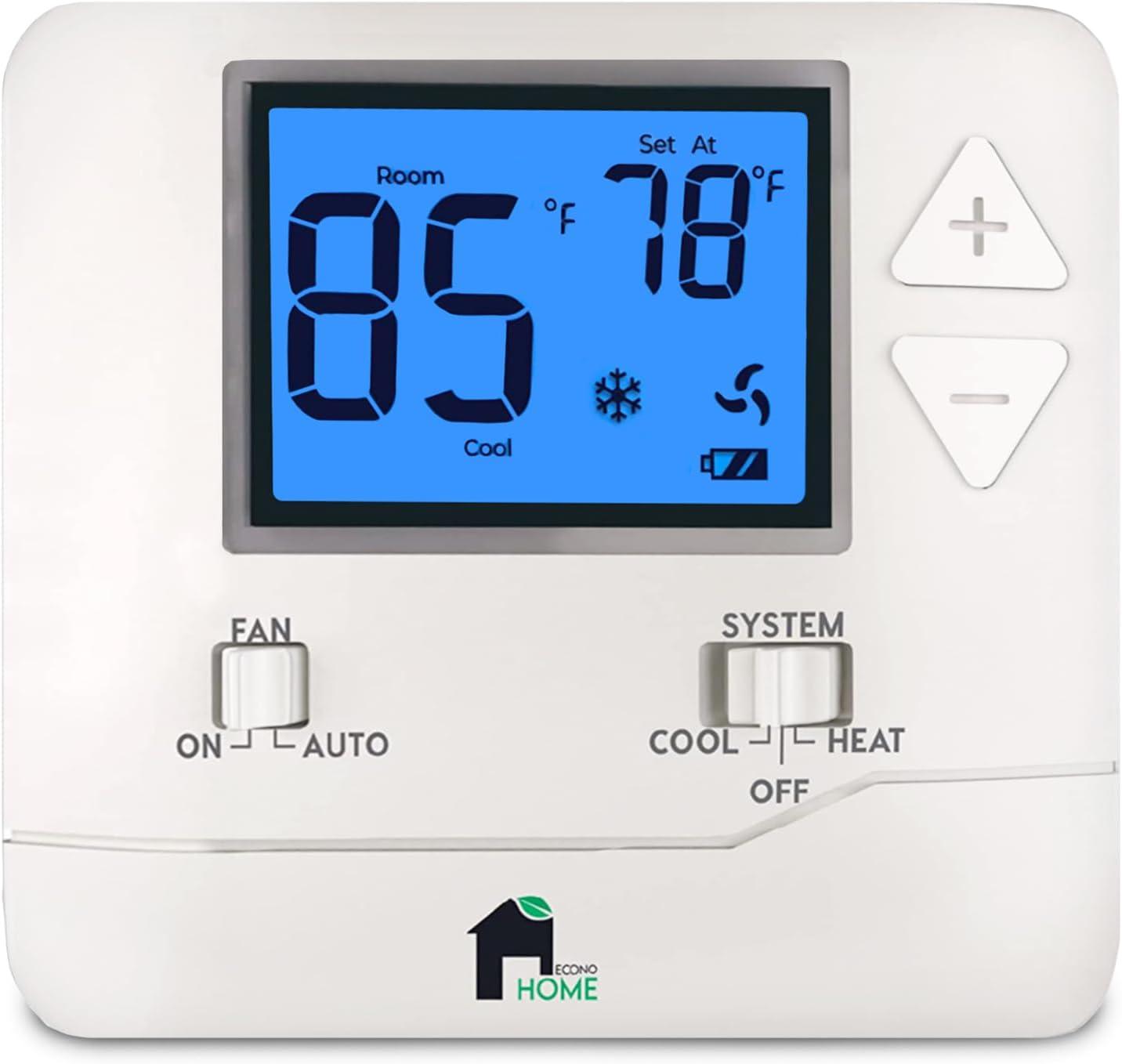 EconoHome ME EH Thermostat EH701 Square White Digital Screen Thermostat