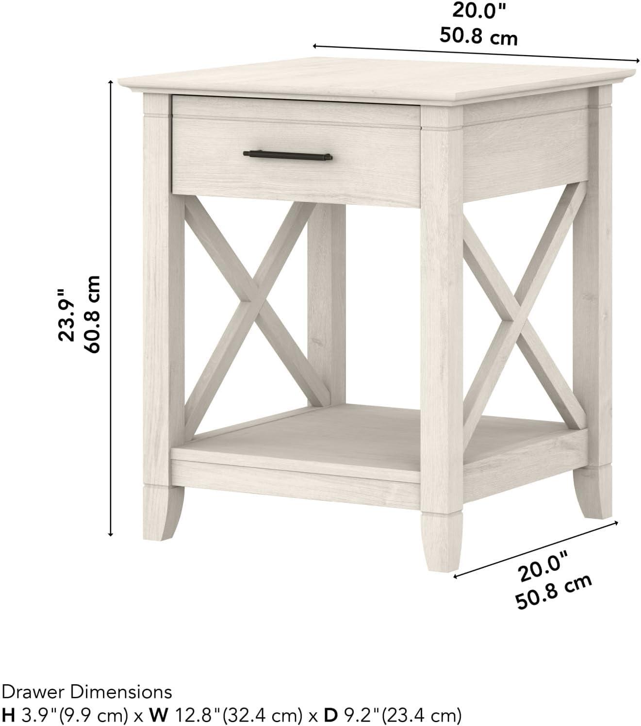 Bush Furniture Key West End Table, Linen White Oak