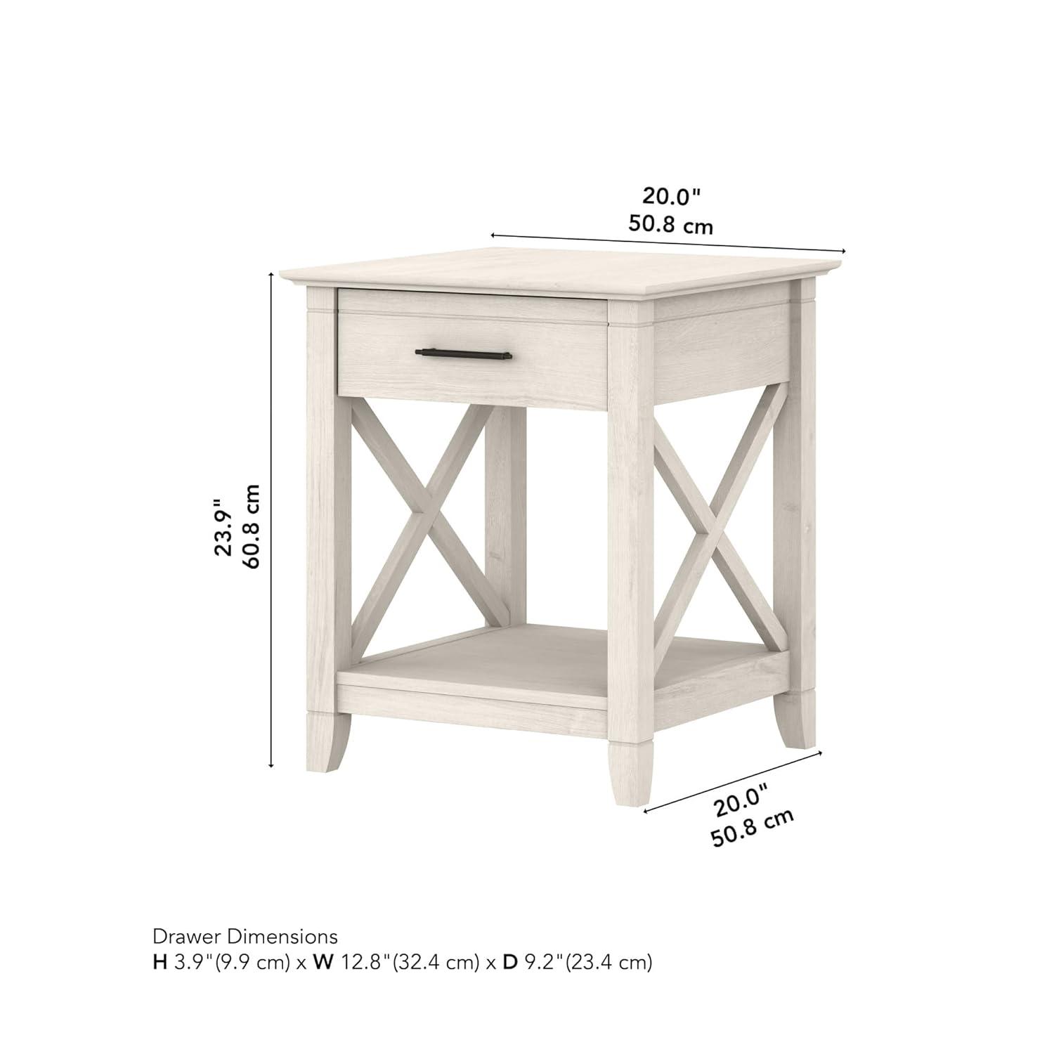 Bush Furniture Key West End Table, Linen White Oak