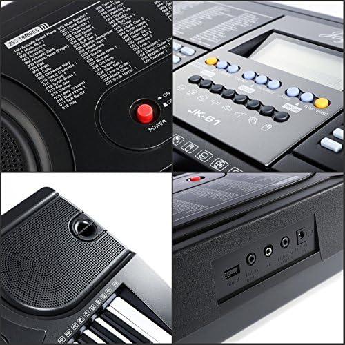 61-Key Electronic Keyboard Pack with Headphones,Microphone,Stand,Stool,and Power Supply-The electronic keyboards (Pack of 1)