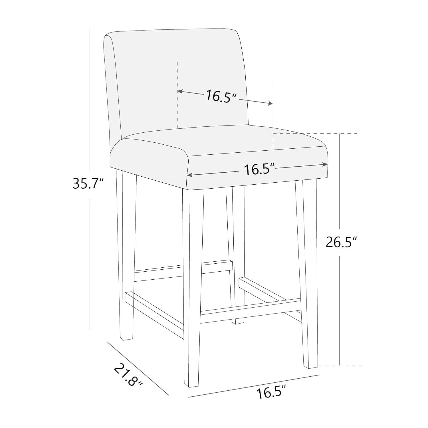 CHITA 25 inch Bar Stools Set of 2, Faux Leather in White