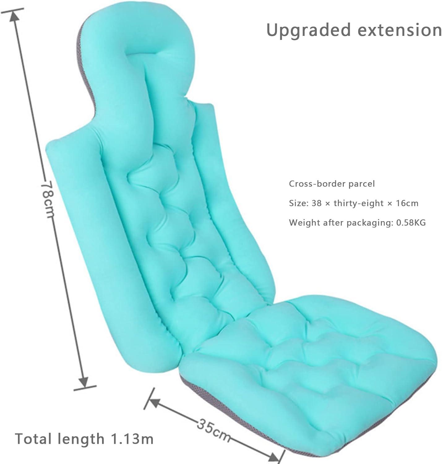 Jamlynbo Bath Pillow Full Body for Adult, Bathtub Cushion for Head Neck Shoulder Back Support, Filling Ergonomic Spa Bath Pillows for Luxury Bubble Bath, Quick Drying Bath Cushion fits Most Tubs