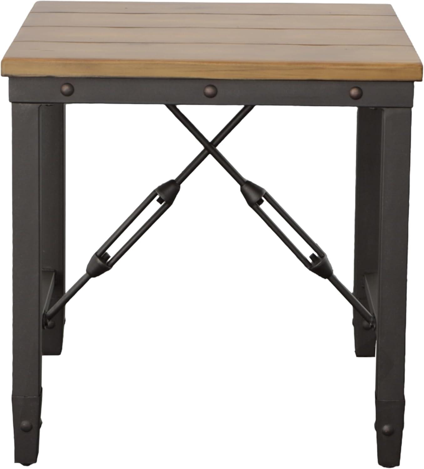 Ashford End Table Antique Honey - Steve Silver Co.: Industrial Style, Pine Veneer, Engineered Hardwoods