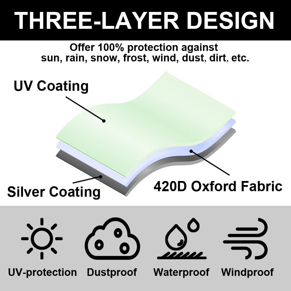 Umbrella Cover, 420D Waterproof Outdoor Patio Umbrella Cover For 8Ft To 12Ft Cantilever Offset Umbrella, Black