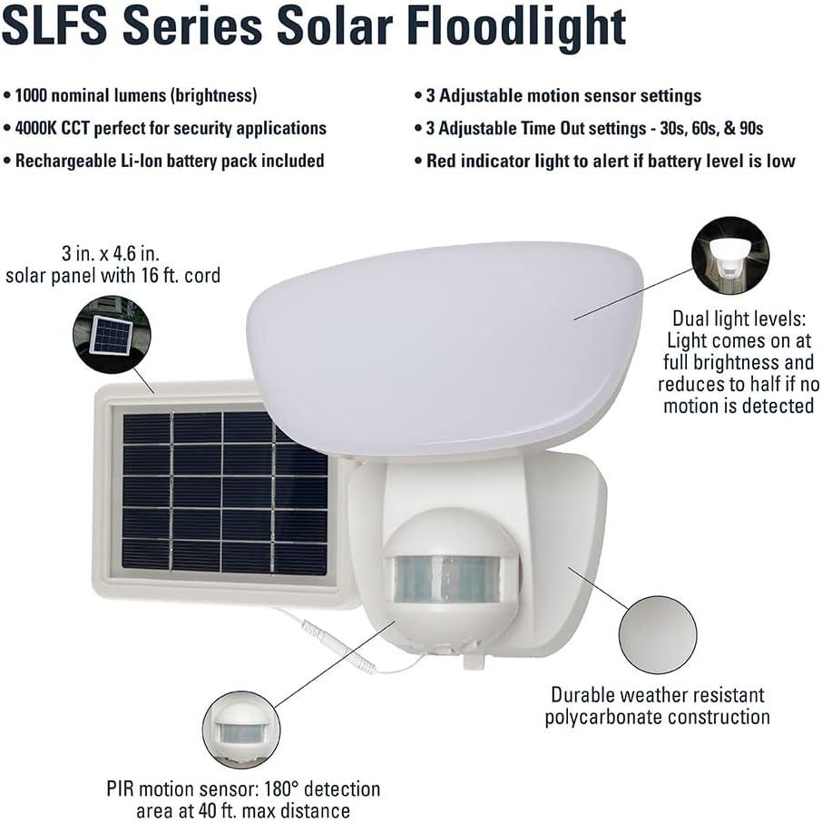 White Solar LED Security Flood Light with Motion Sensor