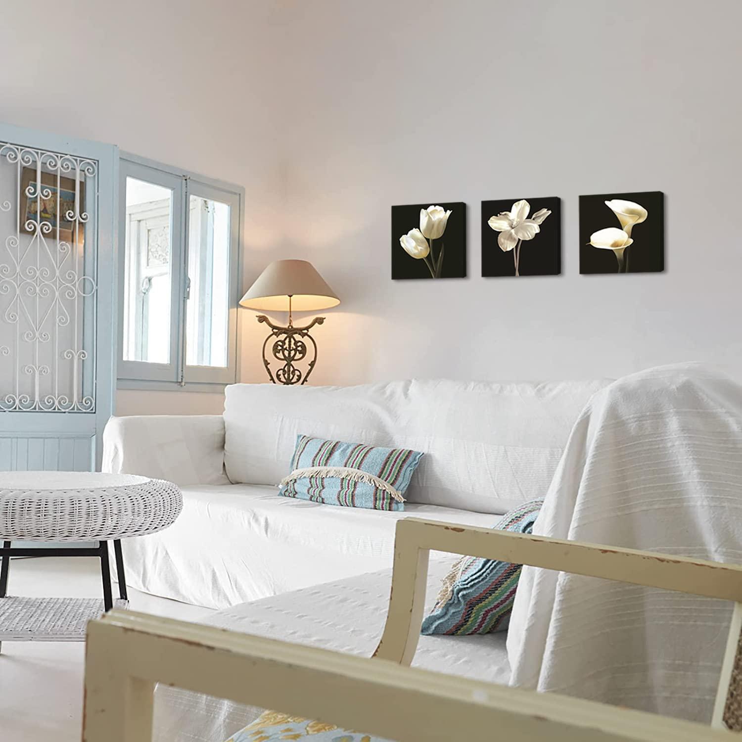 SPA Wall Art Decor for Bedroom, SZ Still Life Canvas Prints of Blue Sands, Candles & Stones, Massage Treatment Pictures (Waterproof Artwork, 1" Thick, Bracket Mounted Ready to Hang)