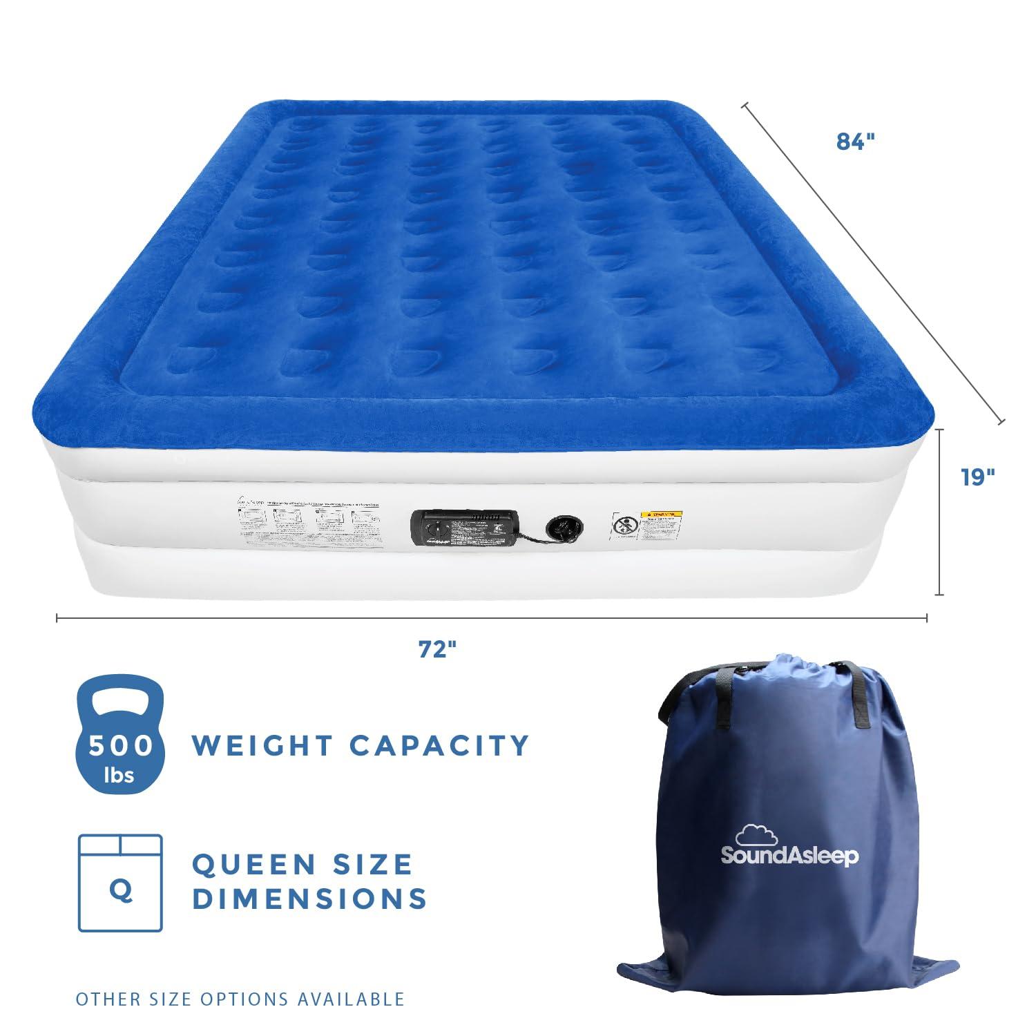 SoundAsleep Dream Series Air Mattress with ComfortCoil Technology & Internal High Capacity Pump -  King - Blue