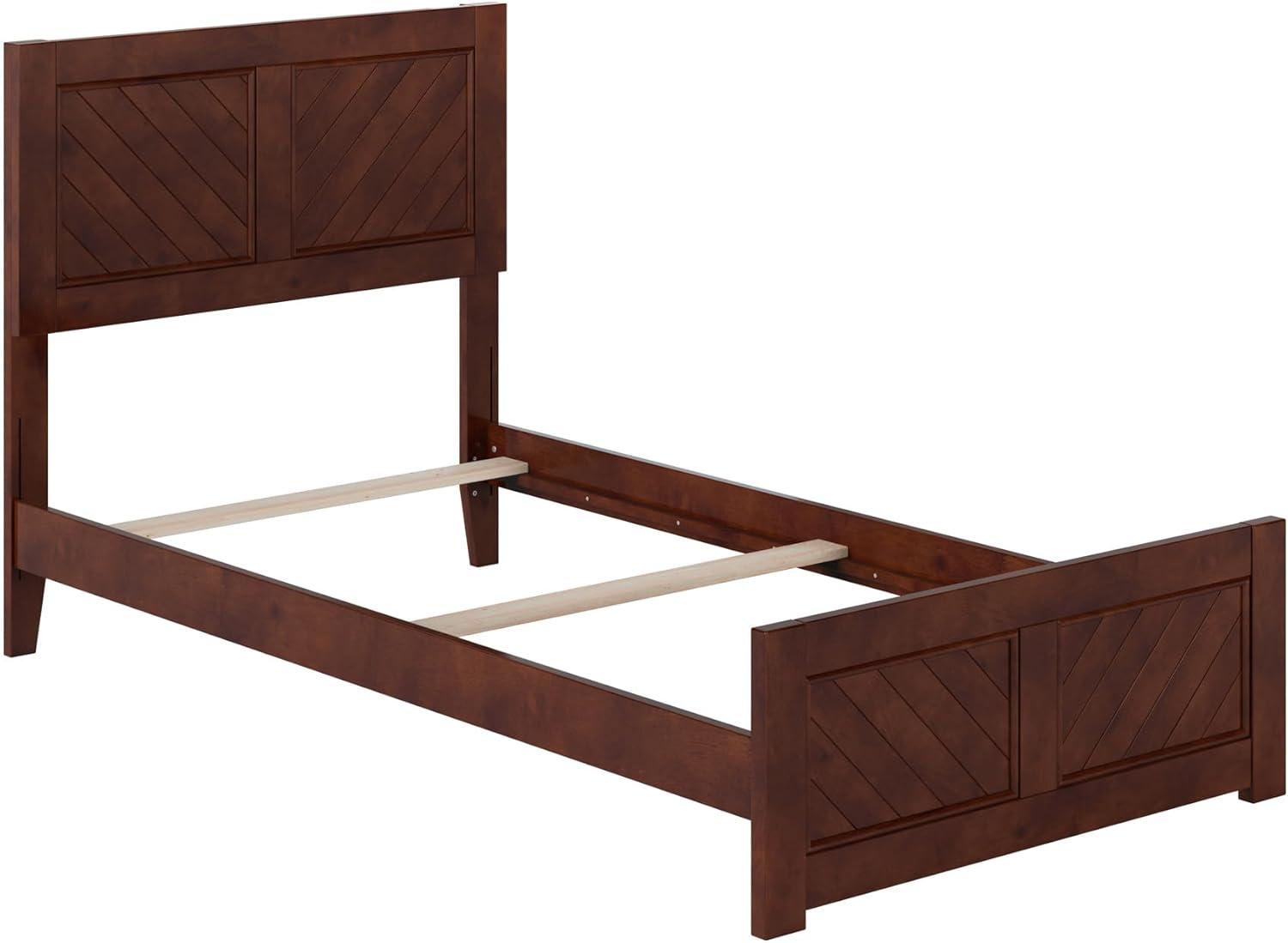 AFI Canyon Walnut Solid Wood Foundation Bed Frame with Matching Footboard, Queen