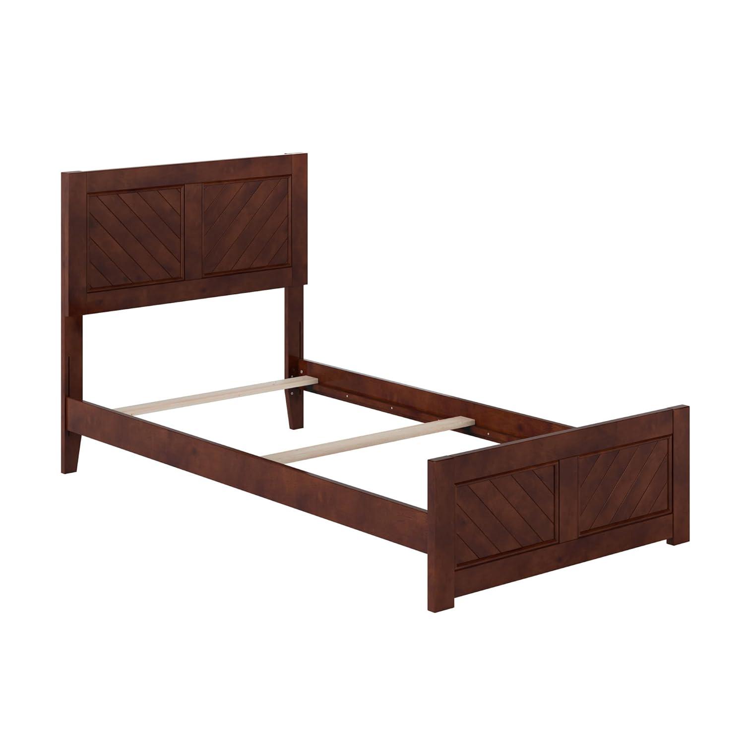 AFI Canyon Walnut Solid Wood Foundation Bed Frame with Matching Footboard, Queen