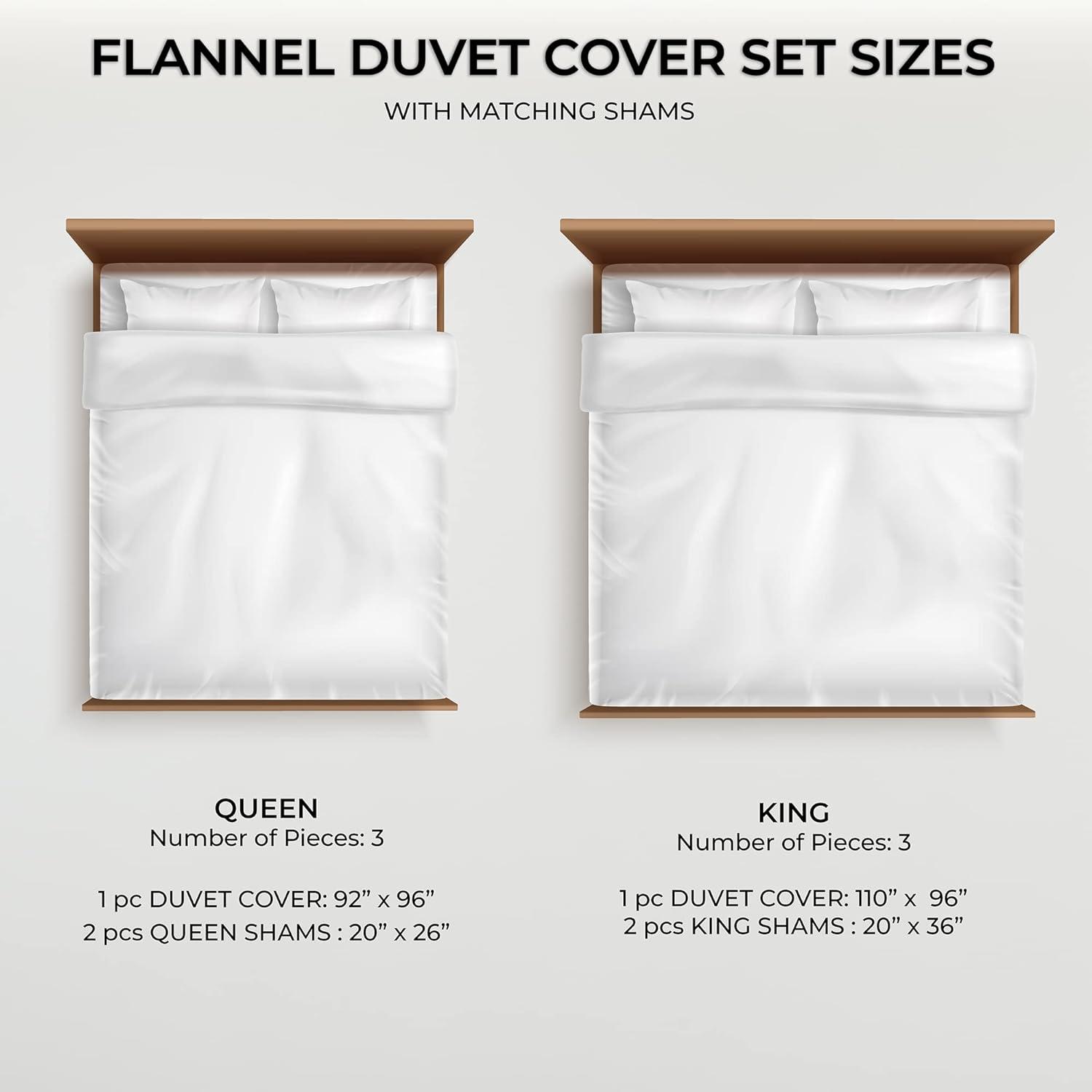 Solid Cotton Flannel Oversized Duvet Cover Set - Azores Home