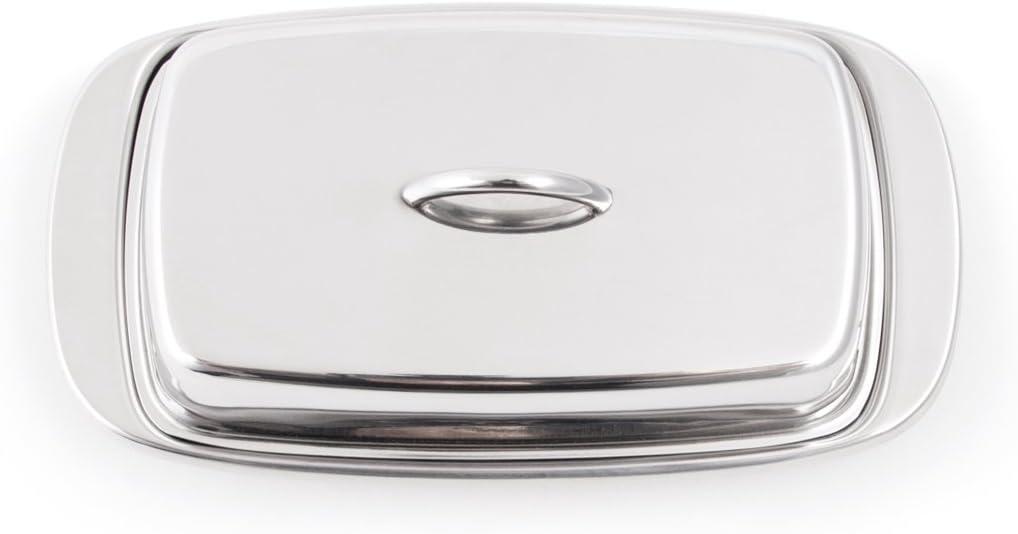 Fox Run 6510 Classic Stainless Steel Butter Dish, Kitchen Dining, 2.75"x7.5"x4"