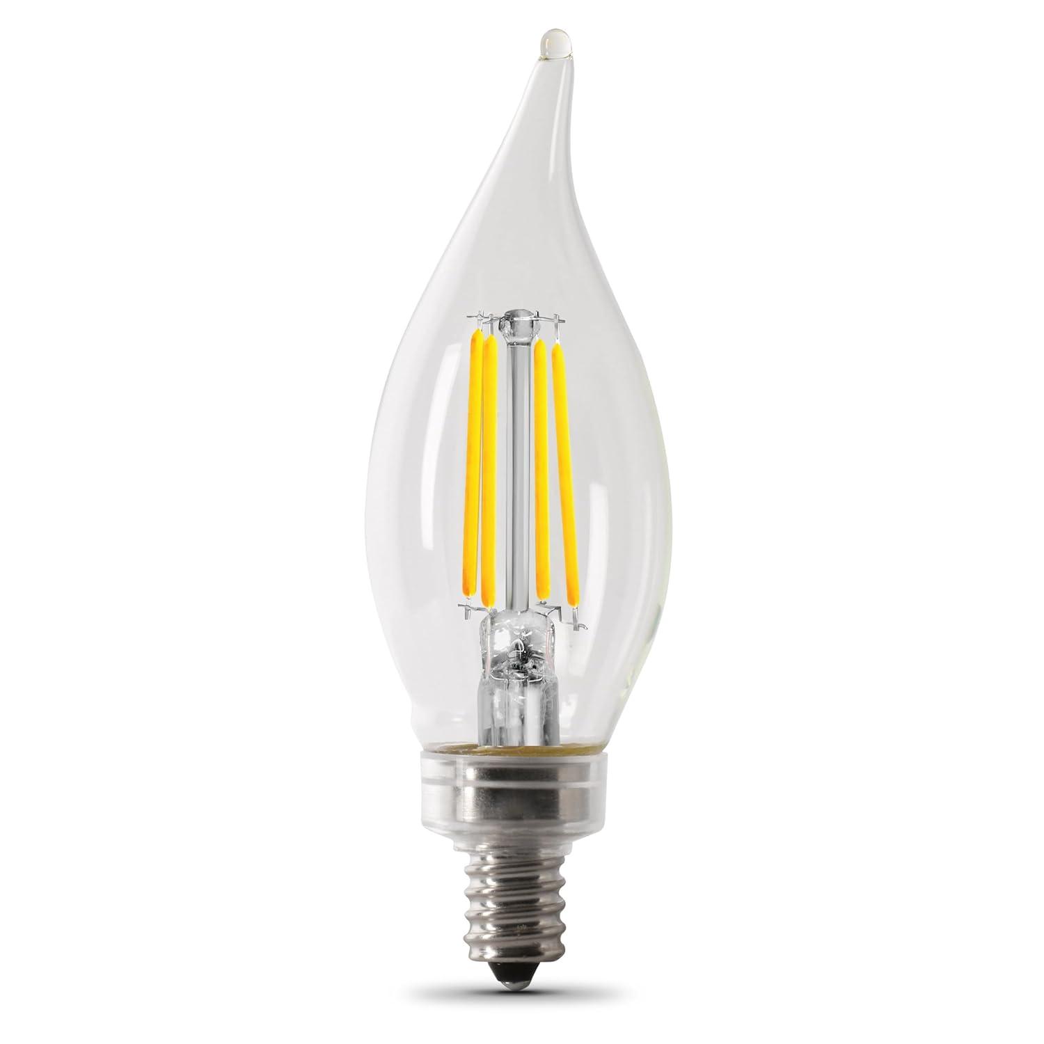 60 W Equivalent Soft White CA10 Dimmable Enhance Decorative Candelabra LED Light Bulb (6-Pack)