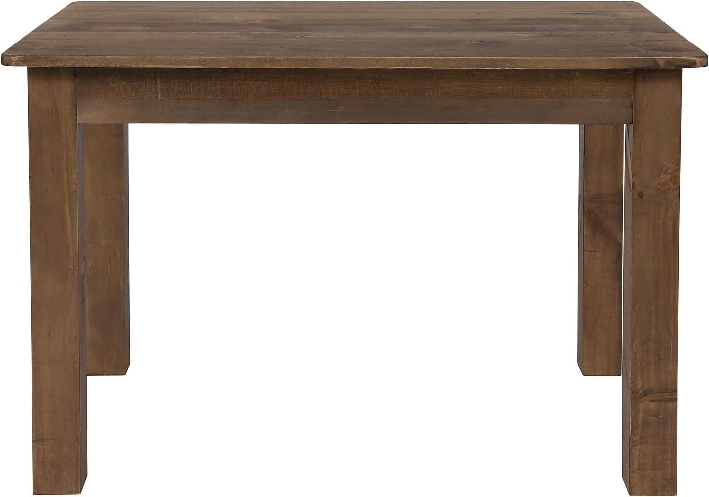 Flash Furniture HERCULES 46" x 30" Rectangular Antique Rustic Solid Pine Farm Dining Table