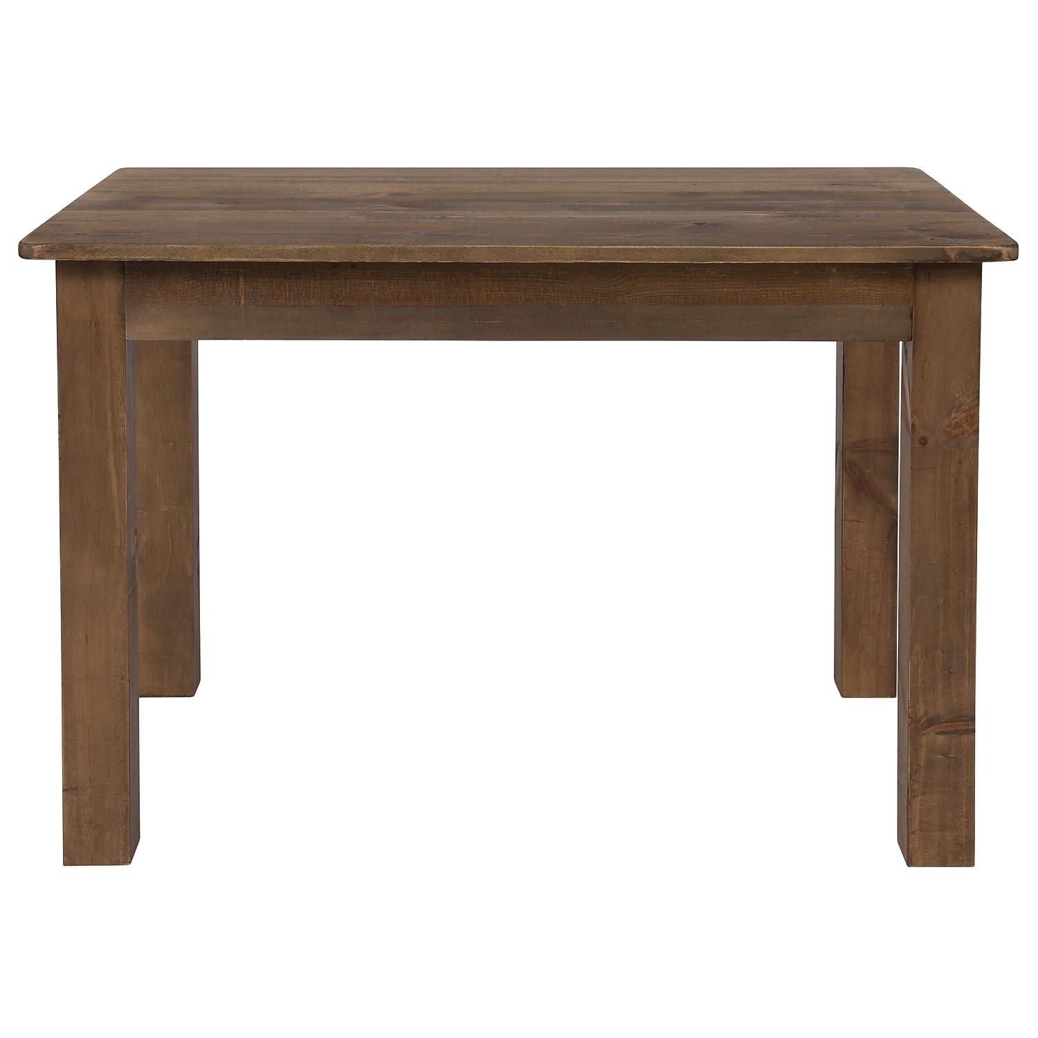 Flash Furniture HERCULES 46" x 30" Rectangular Antique Rustic Solid Pine Farm Dining Table