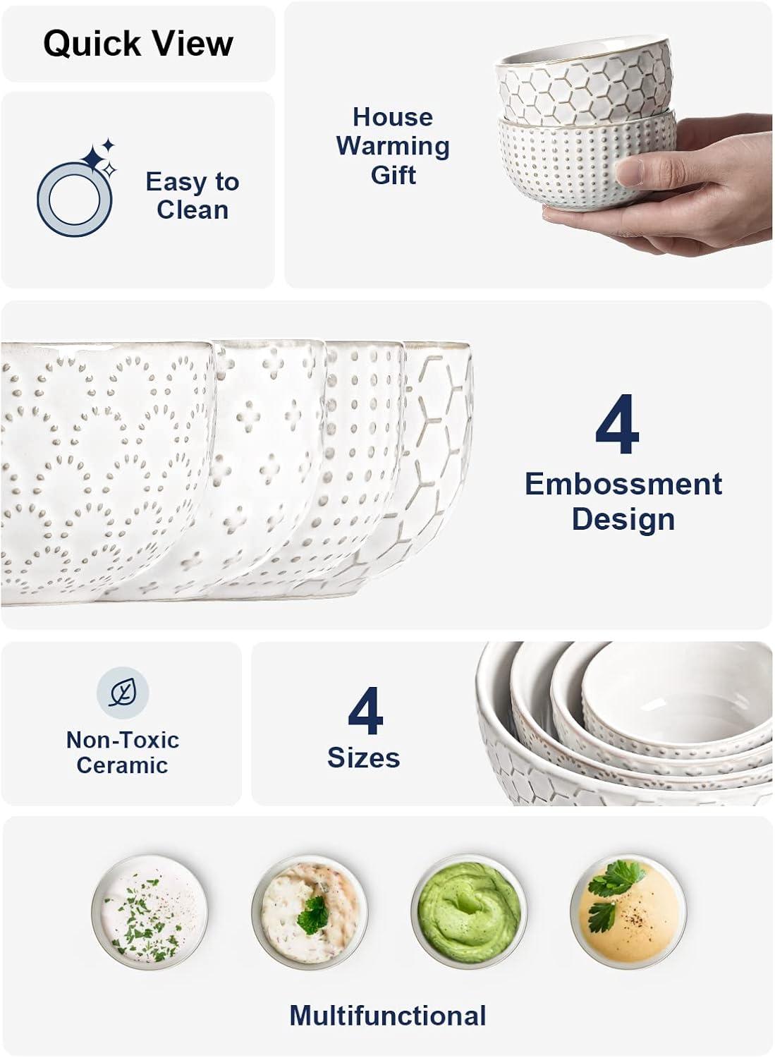 Winston Porter Large Soup Bowl 42 OZ, Ceramic Kitchen Bowl Set For Soup, Pho, Chip, Pasta, Fruits, Salad, Noodle And Ramen- 7 Inch, Set Of 4, Arctic White