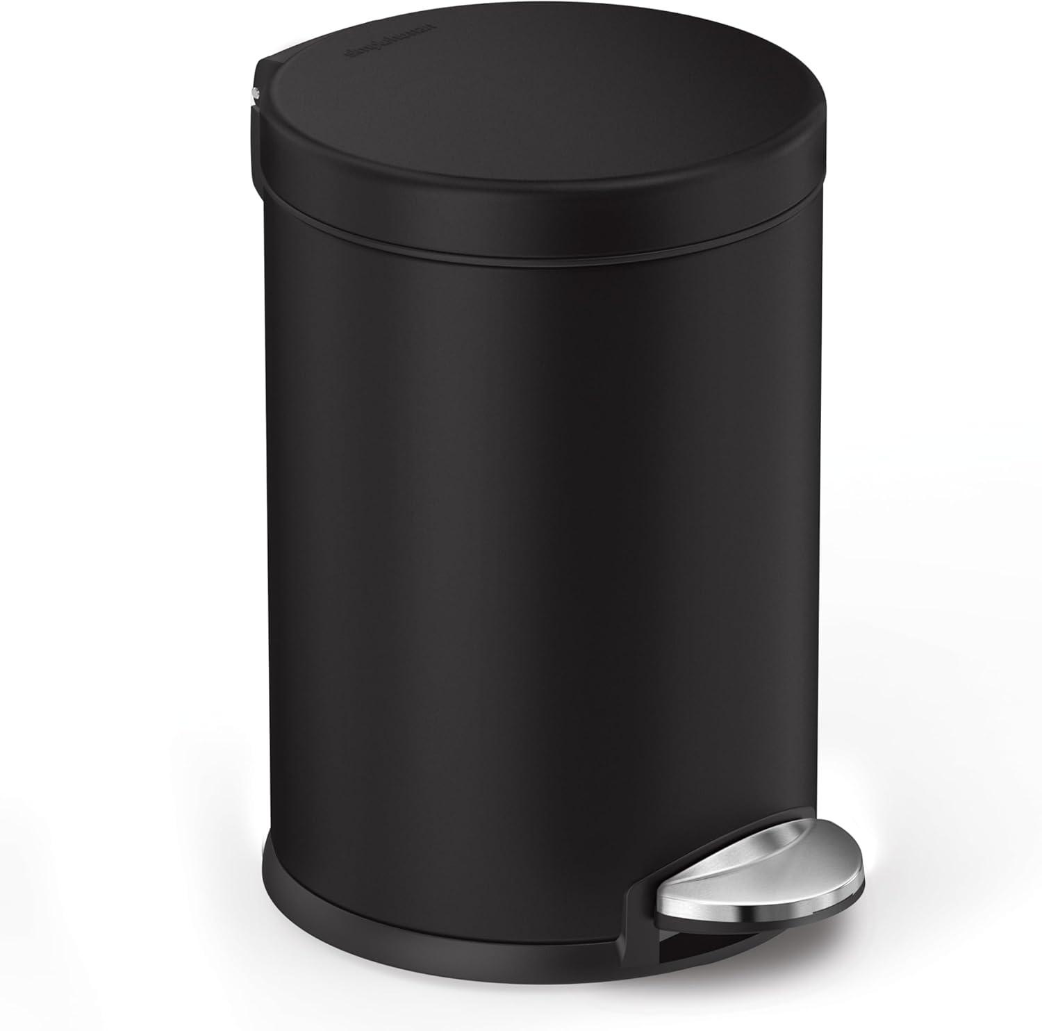 simplehuman 4.5 Liter / 1.2 Gallon Round Bathroom Step Trash Can