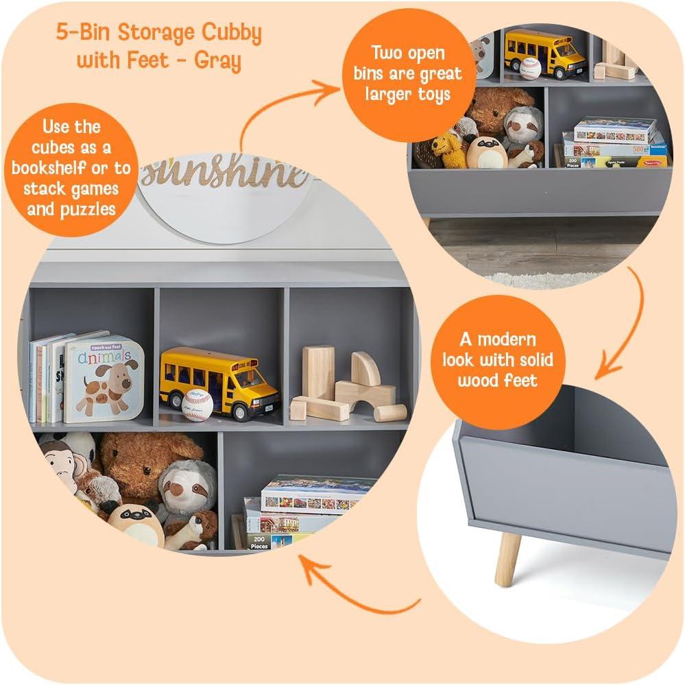 Badger Basket 5-Bin Storage Cubby With Feet & Reviews | Wayfair