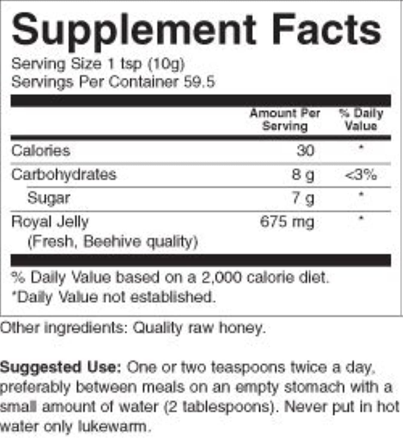 Y.S. Eco Bee Farms Pure Royal Energizer Royal Jelly In Honey.