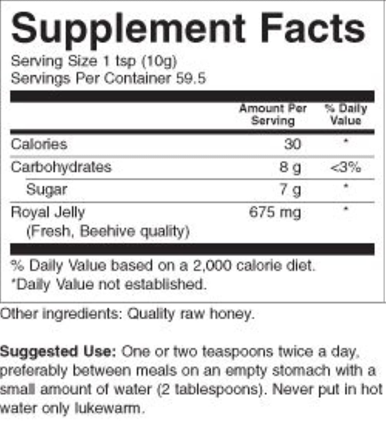Y.S. Eco Bee Farms Pure Royal Energizer Royal Jelly In Honey.
