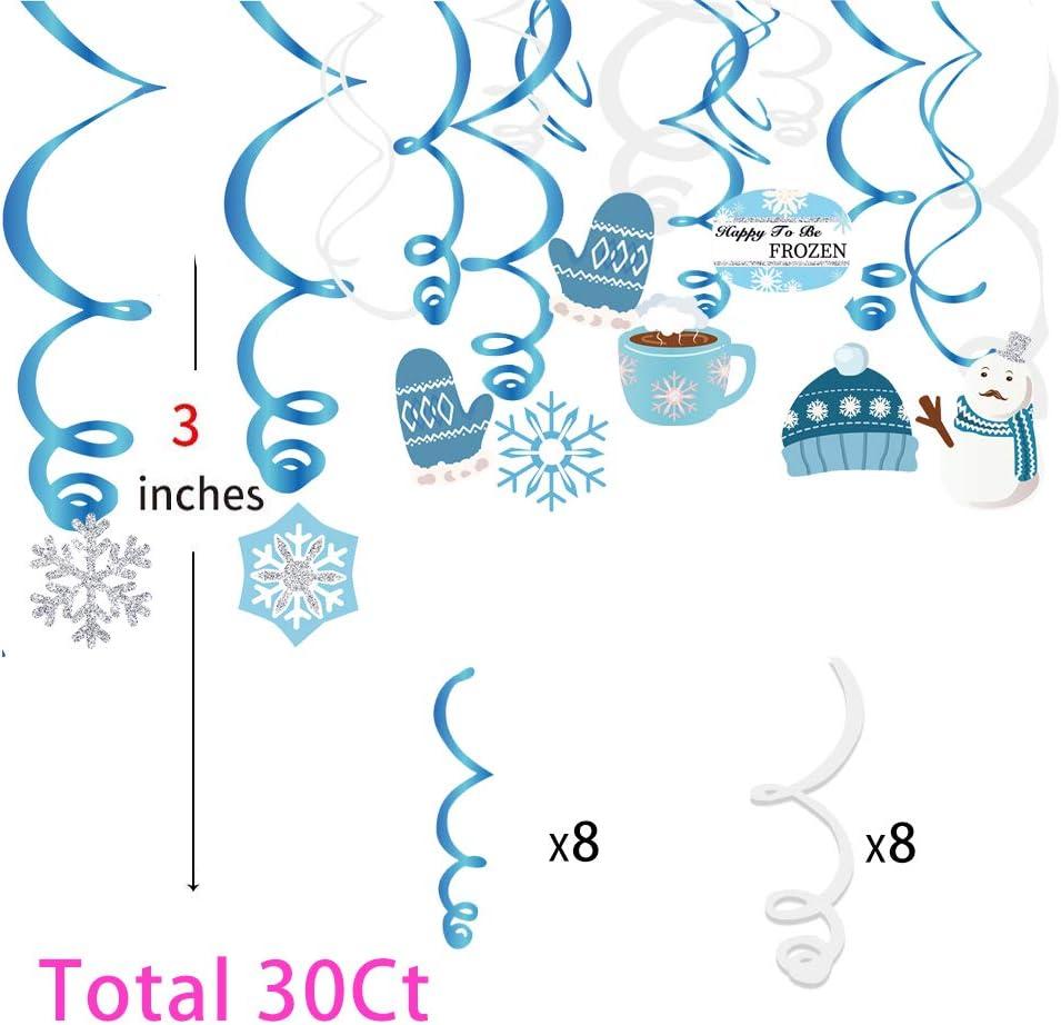 Christmas Snowman,Snowflake,Winter,Snow Frozen Hanging Swirl Decoration for Festival,Party,Together,Celling,Classroom,Home,Office,Bedroom(30Ct)
