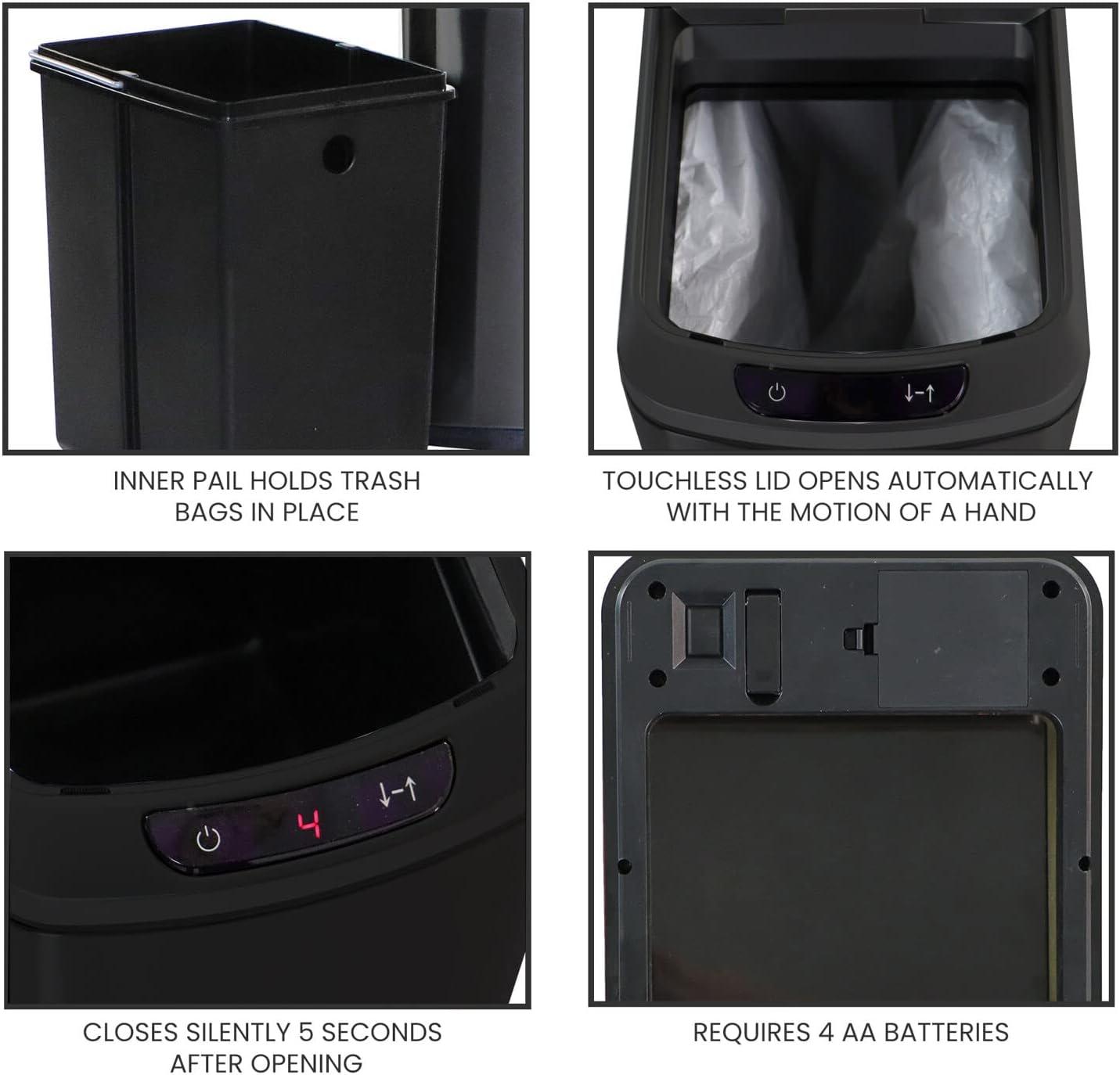 Hanover Steel Motion Sensor Waste Basket - 3.2 Gallons