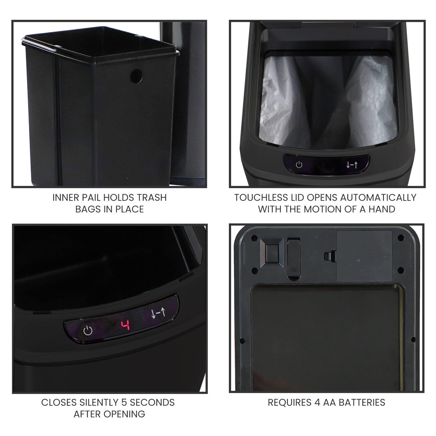 Hanover Steel Motion Sensor Waste Basket - 3.2 Gallons