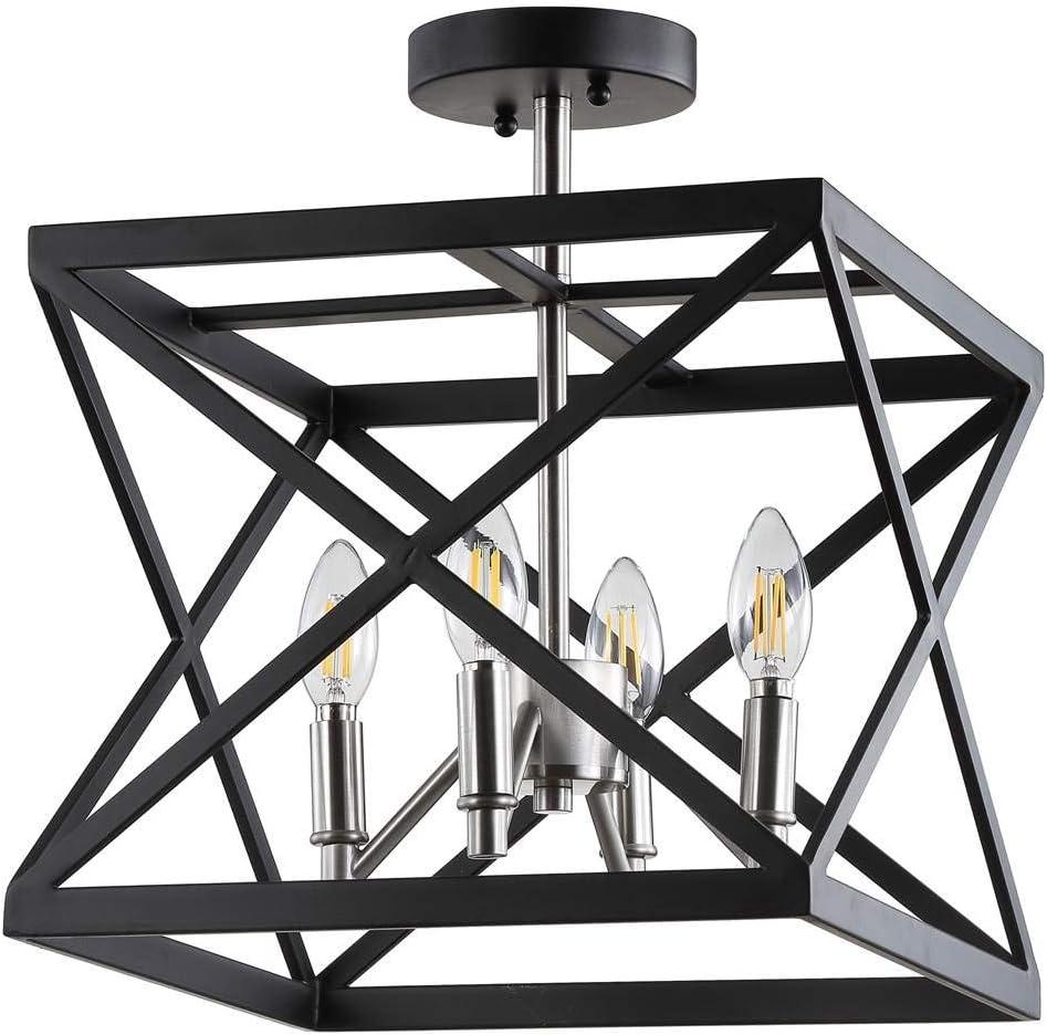 Matias Flush Mount - Black/Nickel - Safavieh.