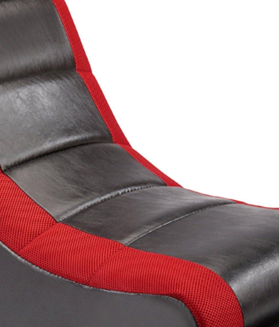 Video Rocker Gaming Chair Black/Red - The Crew Furniture: Ergonomic Floor Seat, Padded for Comfort, No Assembly Required