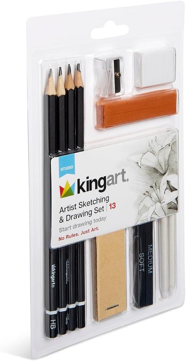 KINGART Sketch & Draw Set, 13 pc