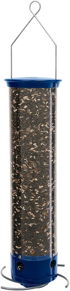 Droll Yankees Whipper Bird Feeder, Wild Bird, 5 lb Polycarbonate Tube 4 ports, 8.75"L x 8.75"W x 28"H
