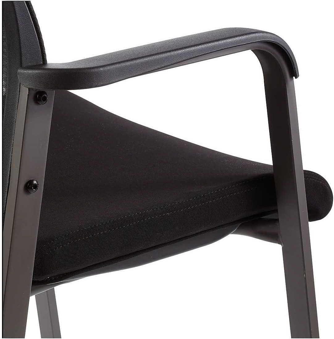 Esler Black Mesh and Fabric Stacking Visitor Chair