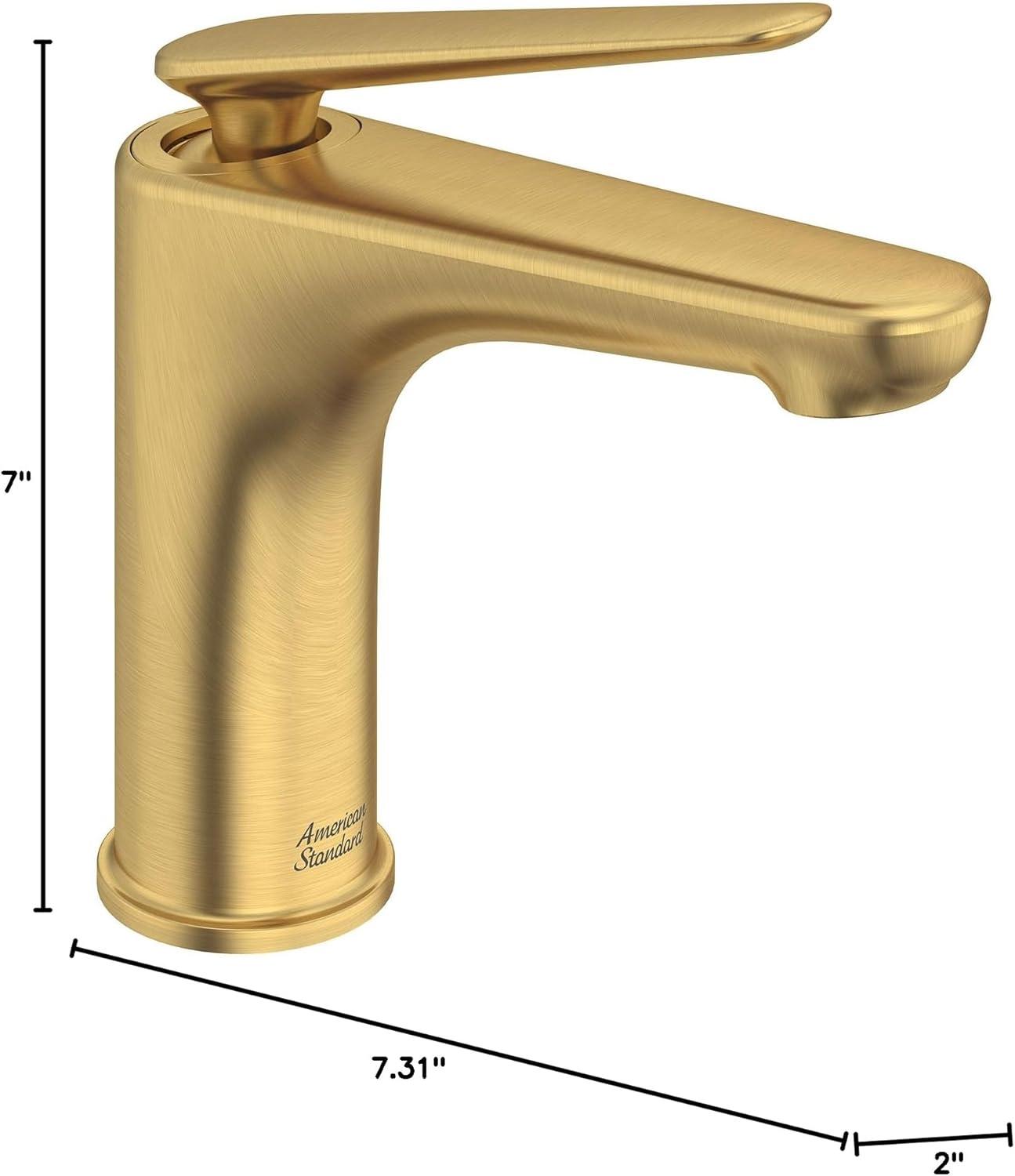 Brushed Gold Single-Handle Bathroom Faucet with Drain Assembly