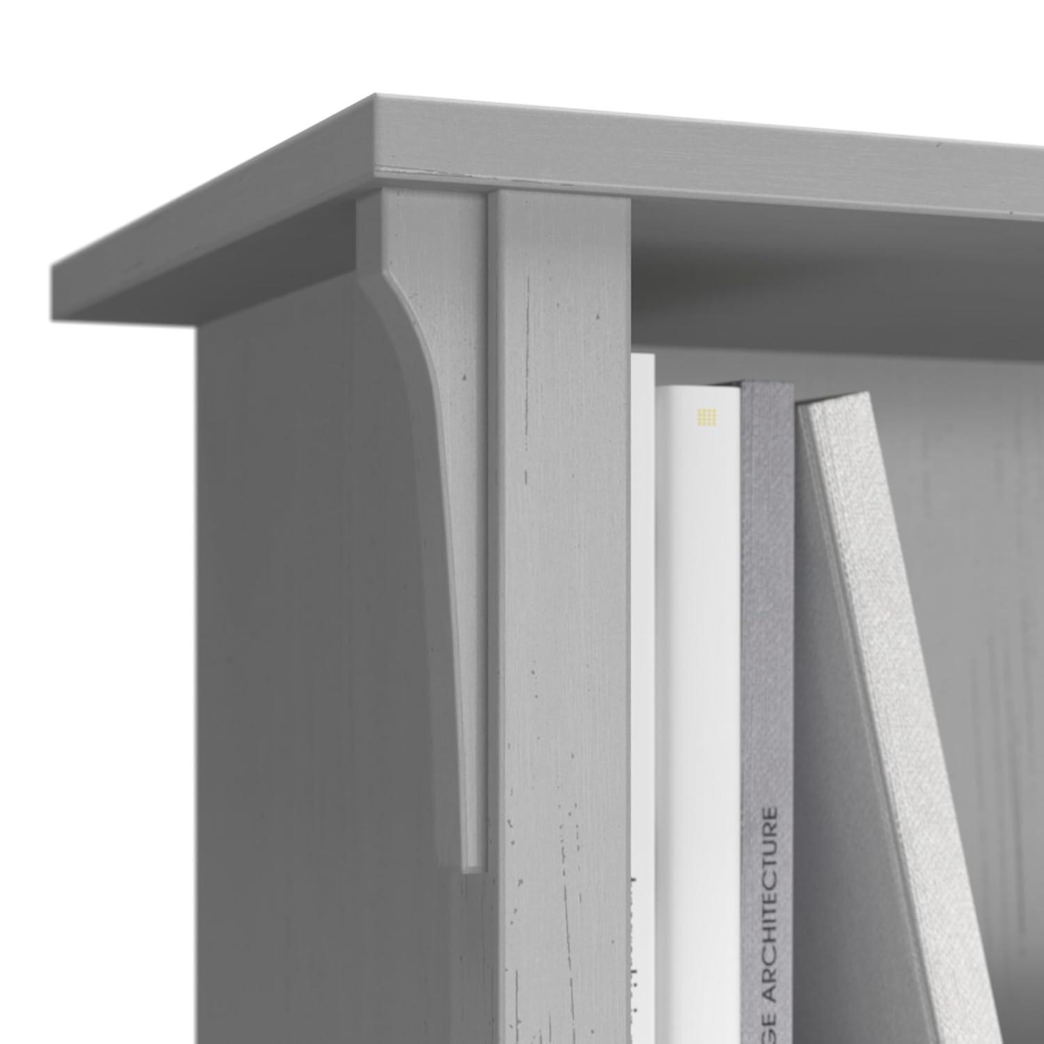 29.96" Salinas 6 Cube Organizer Gray - Bush Furniture: Mission Style Bookcase with Adjustable Shelves