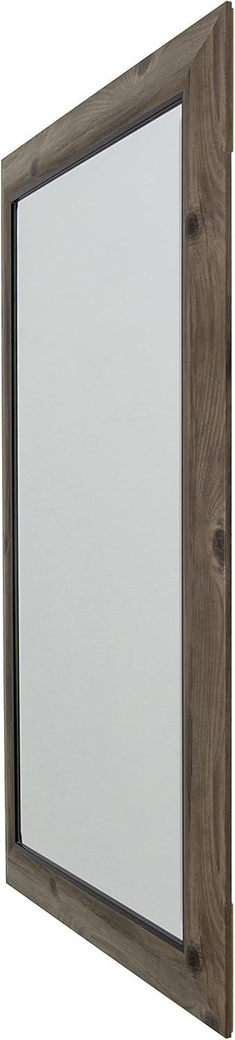 Natural Light Wood Decorative Wall Mirror with Beveled Edge Gray - Yosemite Home Decor