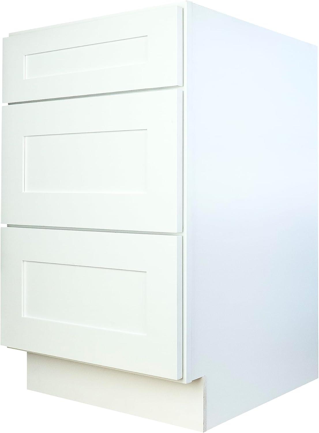 Hollywood Fabiani Design Shaker Drawer Base Kitchen Cabinet Ready to Assemble 18 in. W x 24 in. D x 34.5 in. H White