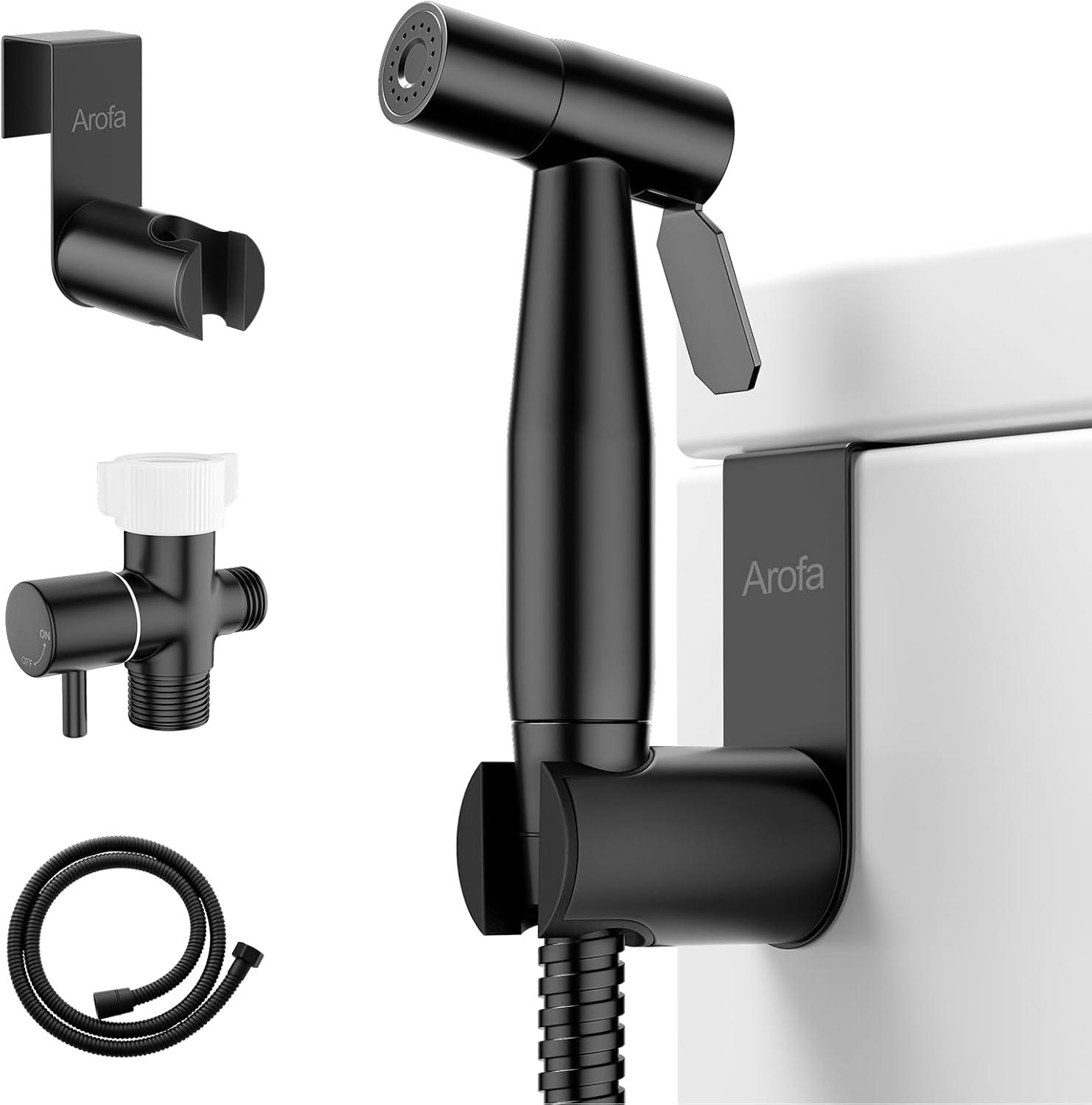 Matte Black Handheld Bidet Sprayer with Adjustable Water Pressure