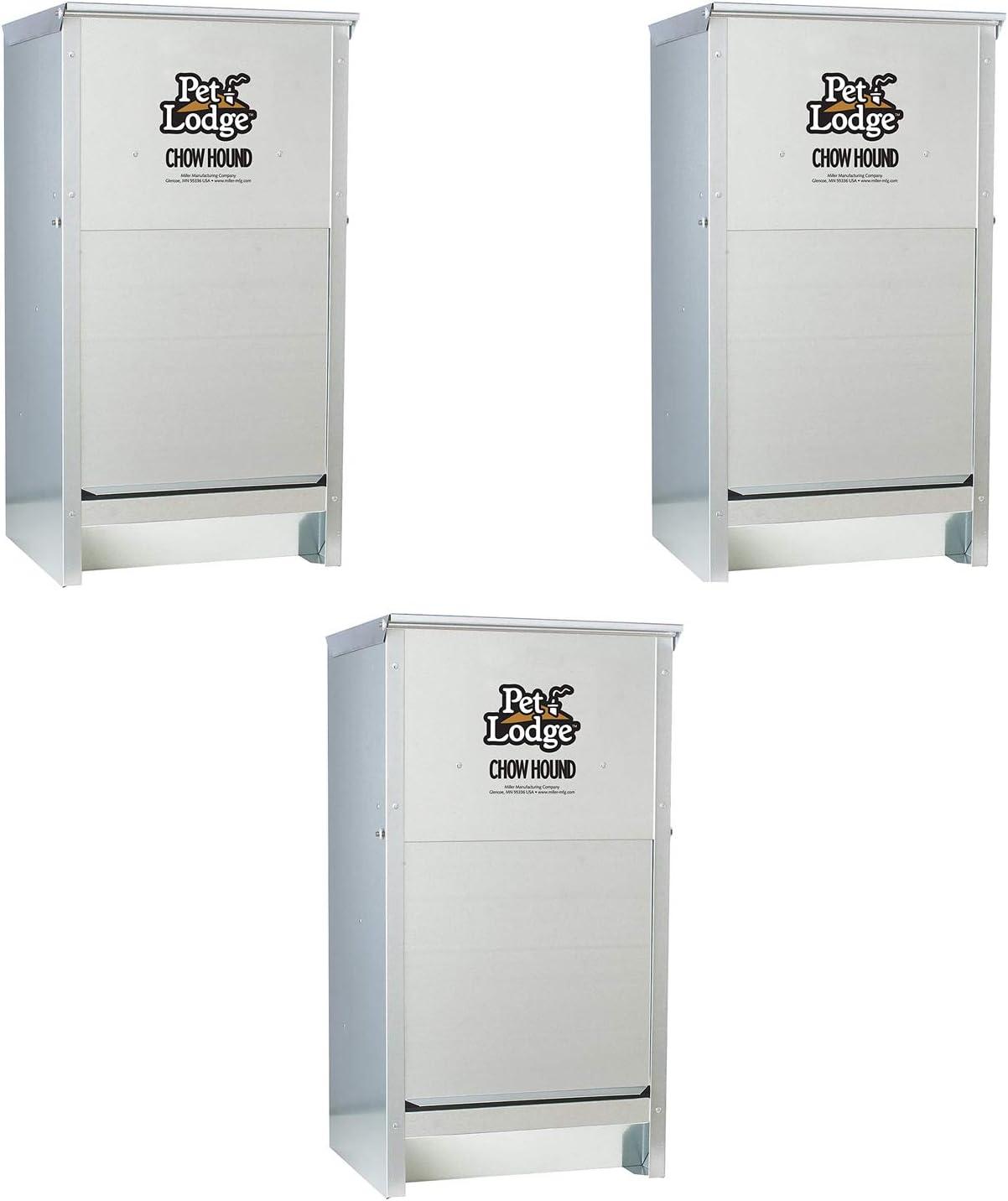 Little Giant Pet Lodge Dry Food Automatic Steel Dog Feeder Chow Hound 25 Pound Capacity