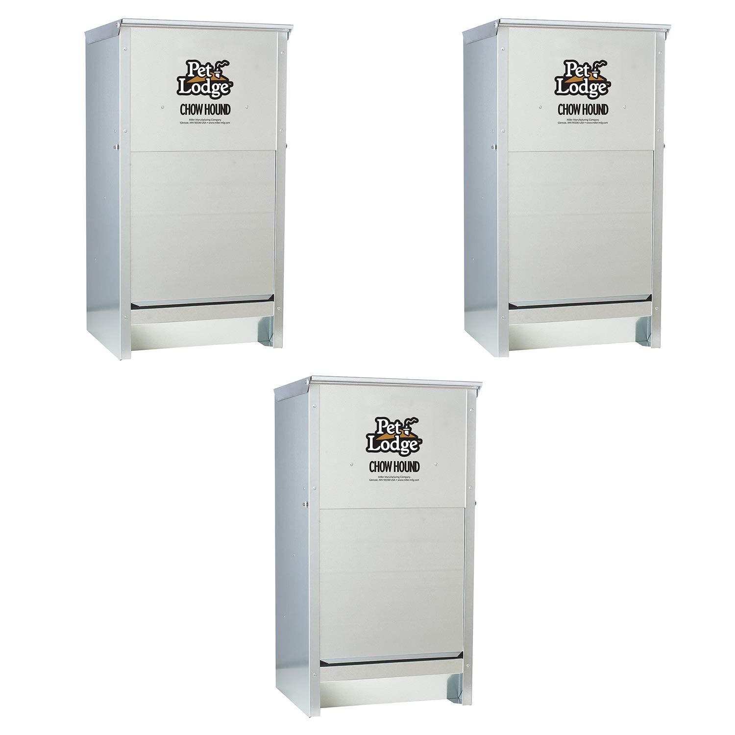 Little Giant Pet Lodge Dry Food Automatic Steel Dog Feeder Chow Hound 25 Pound Capacity