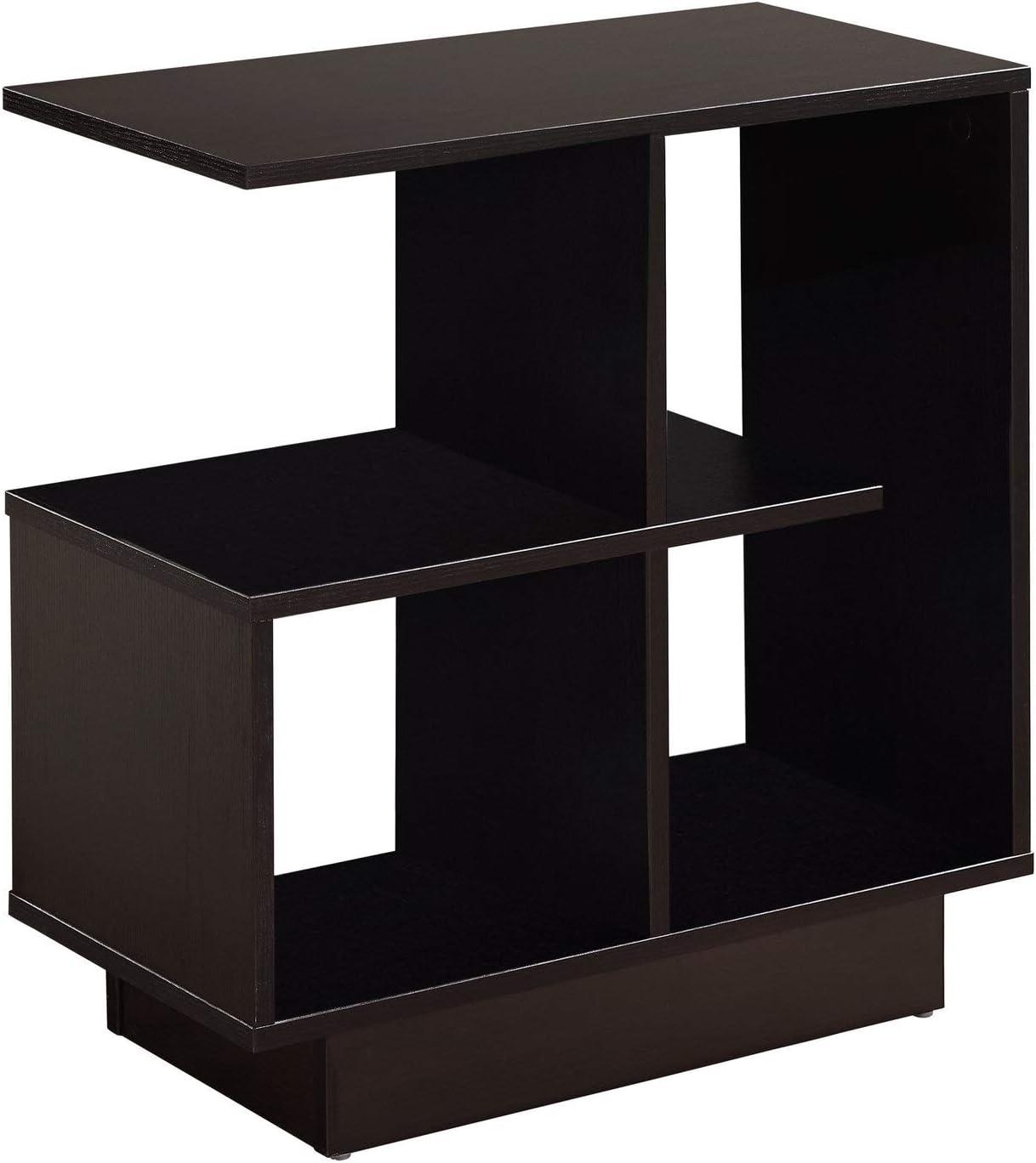 Espresso Elegance 24" Compact Modern Wood Side Table with Storage