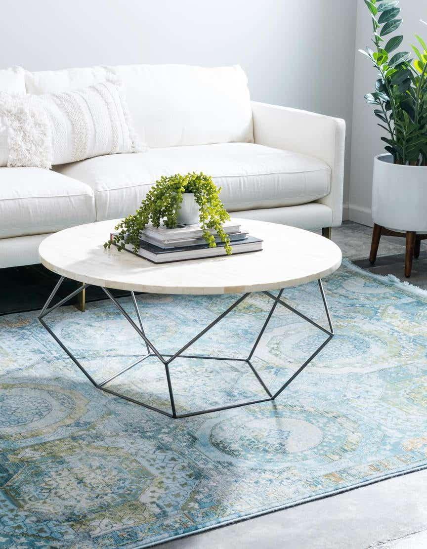 Unique Loom Baracoa Collection Area Rug - Coppelia (7'  x 10' Rectangle Light Blue/Blue)