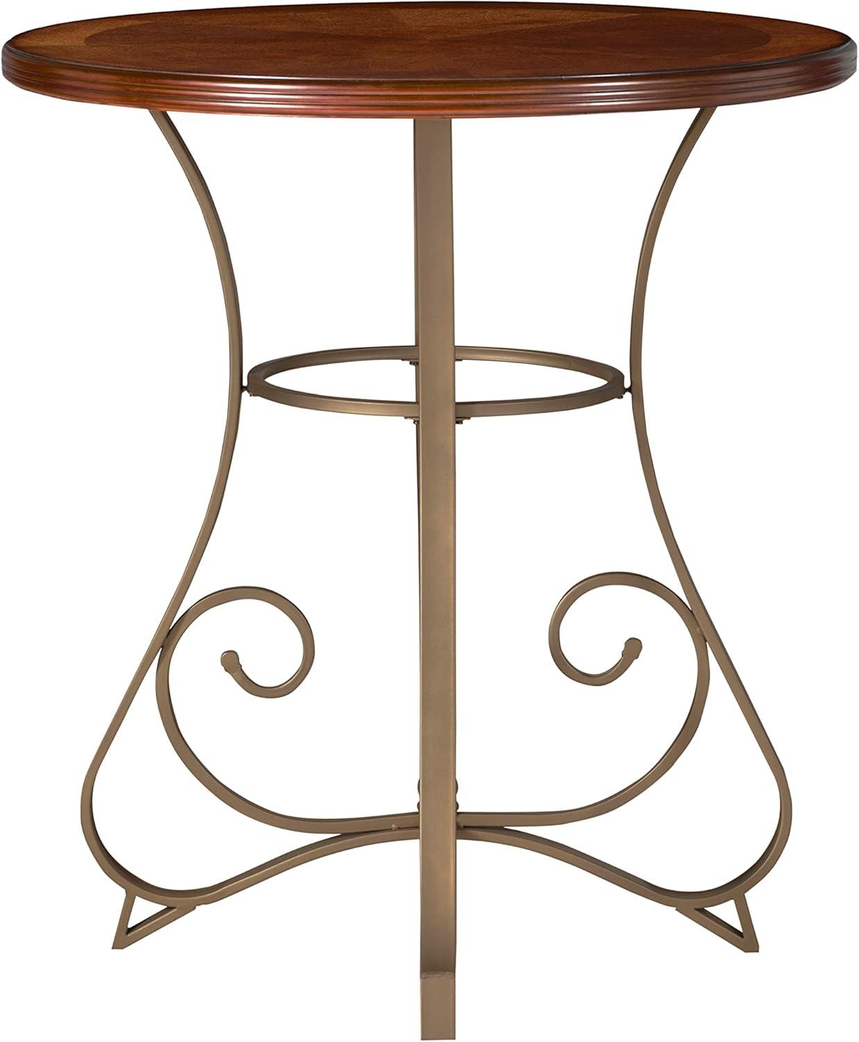 Jefferson 36" Round Wood Top Metal Base Pub Table