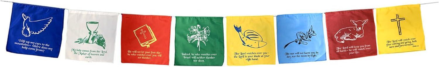 Christian Flag Church Decoration Bible Psalm 121 Faith Banner Worship Prayer Flags for Nursery Wall Wedding Bulletin Board Garden Décor