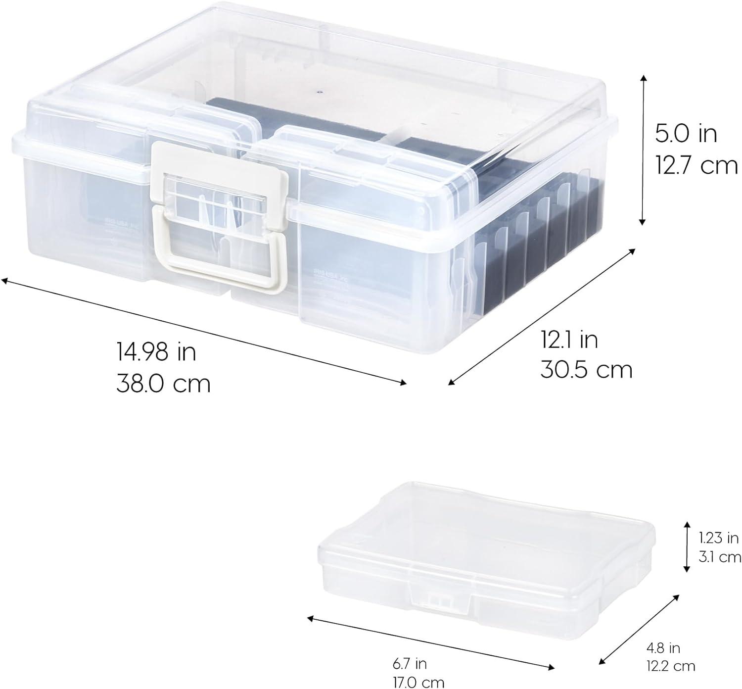 IRIS USA 2 Pack Clear Nail Polish Organizer Case Storage Container with Handle for 44 Bottles, Clear