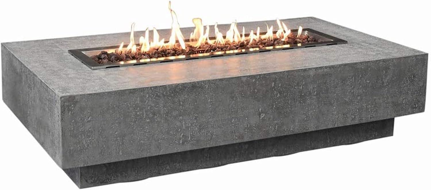 Hampton 56" Outdoor Fire Pit Propane Table Backyard Patio Heater - Elementi: Weather-Resistant, No Assembly Required