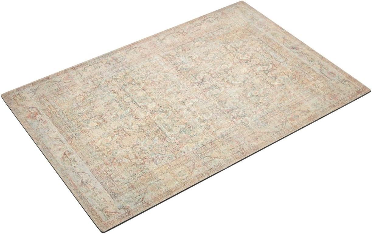 Adrian Ivory and Apricot Stain-Resistant Synthetic Area Rug