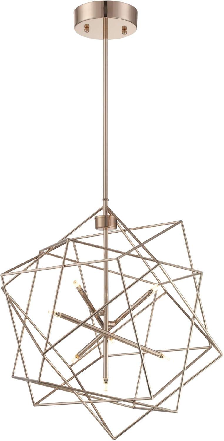 Stacia French Gold LED Geometric Island Pendant, 21"x69"