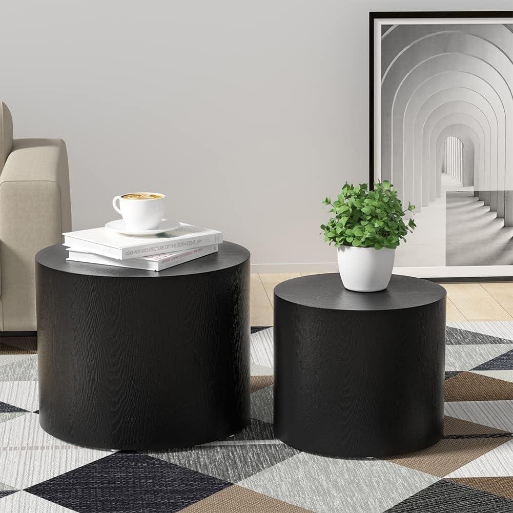 Gracie Oaks MDF With Veneer Side Table/Coffee Table/End Table/Nesting Table Set Of 2 For Living Room,Office,Bedroom