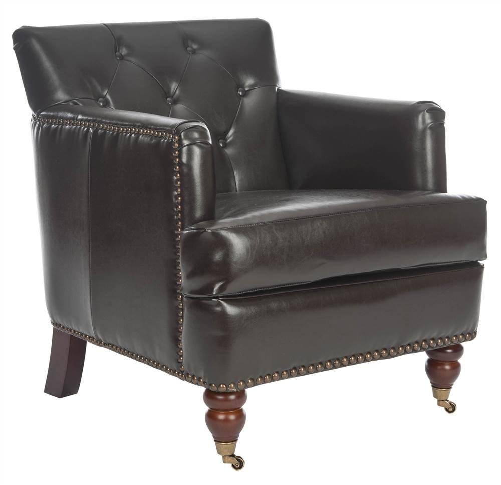 Colin Chair - HUD8212 - Brown/Leather - Safavieh